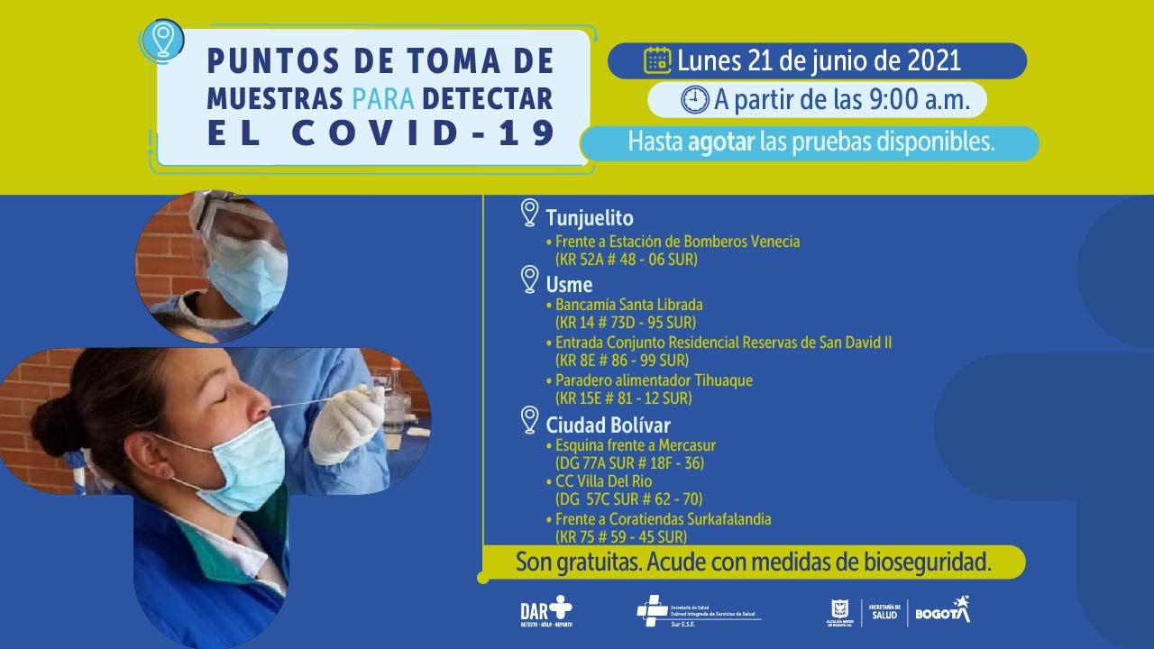 Pruebas covid 21 de junio