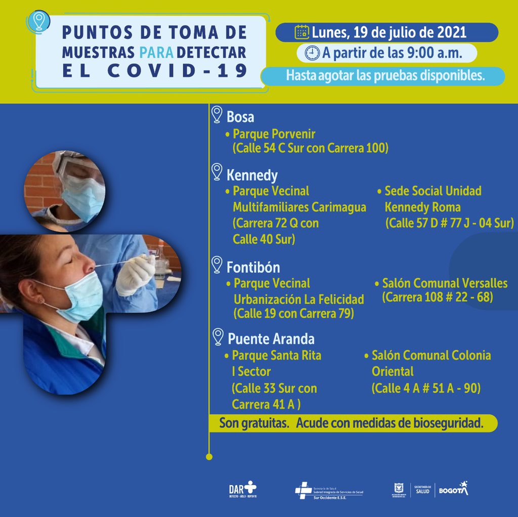 Pruebas covid 19 de julio