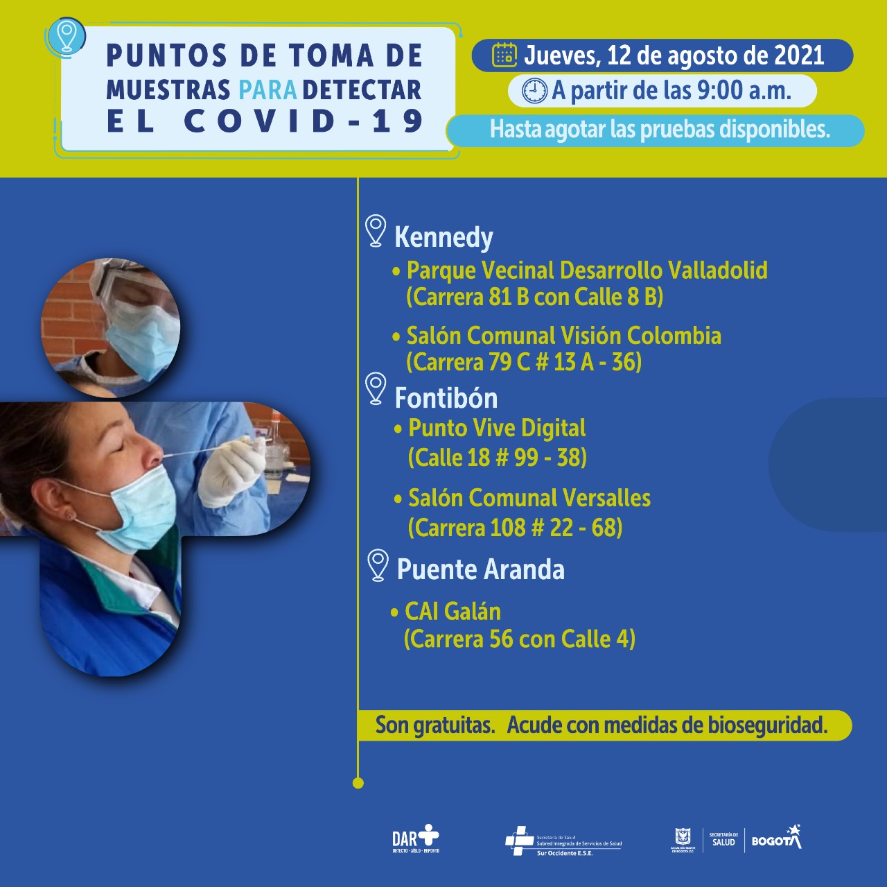 Pruebas covid 12 de agosto