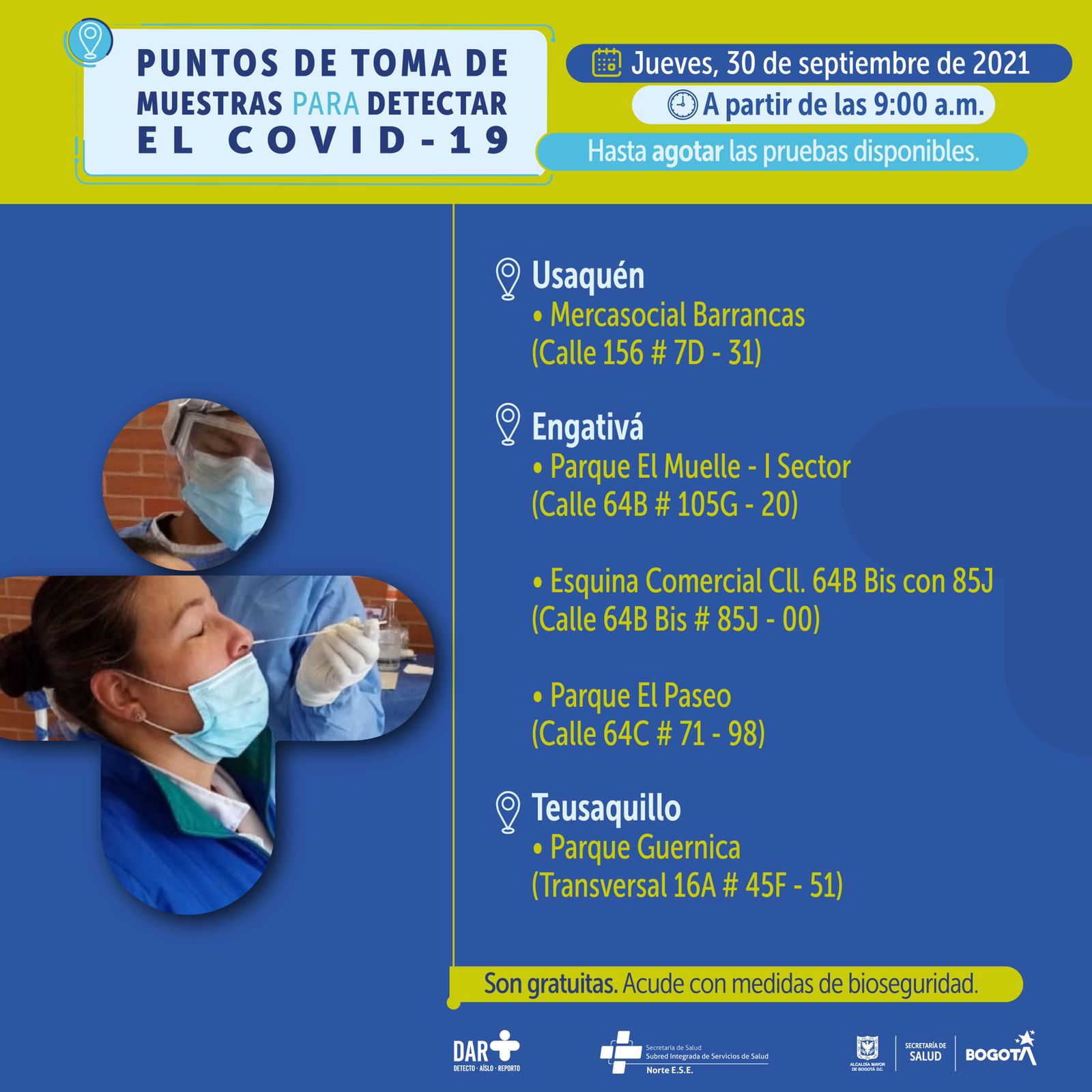 Pruebas covid 30 de septiembre