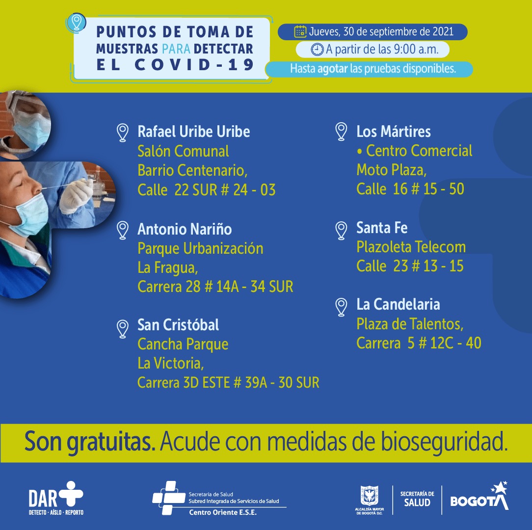 Pruebas covid 30 de septiembre