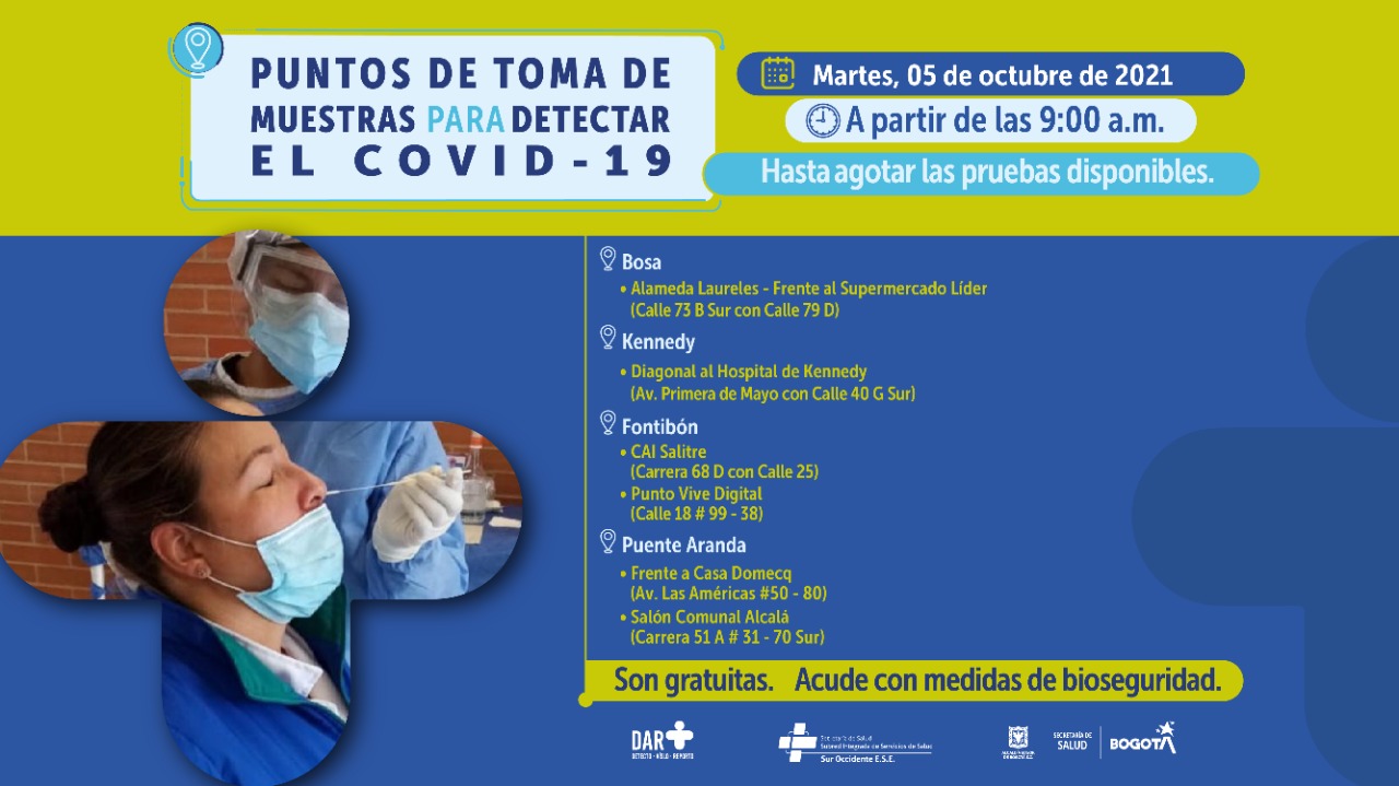 Pruebas covid 5 de Octubre