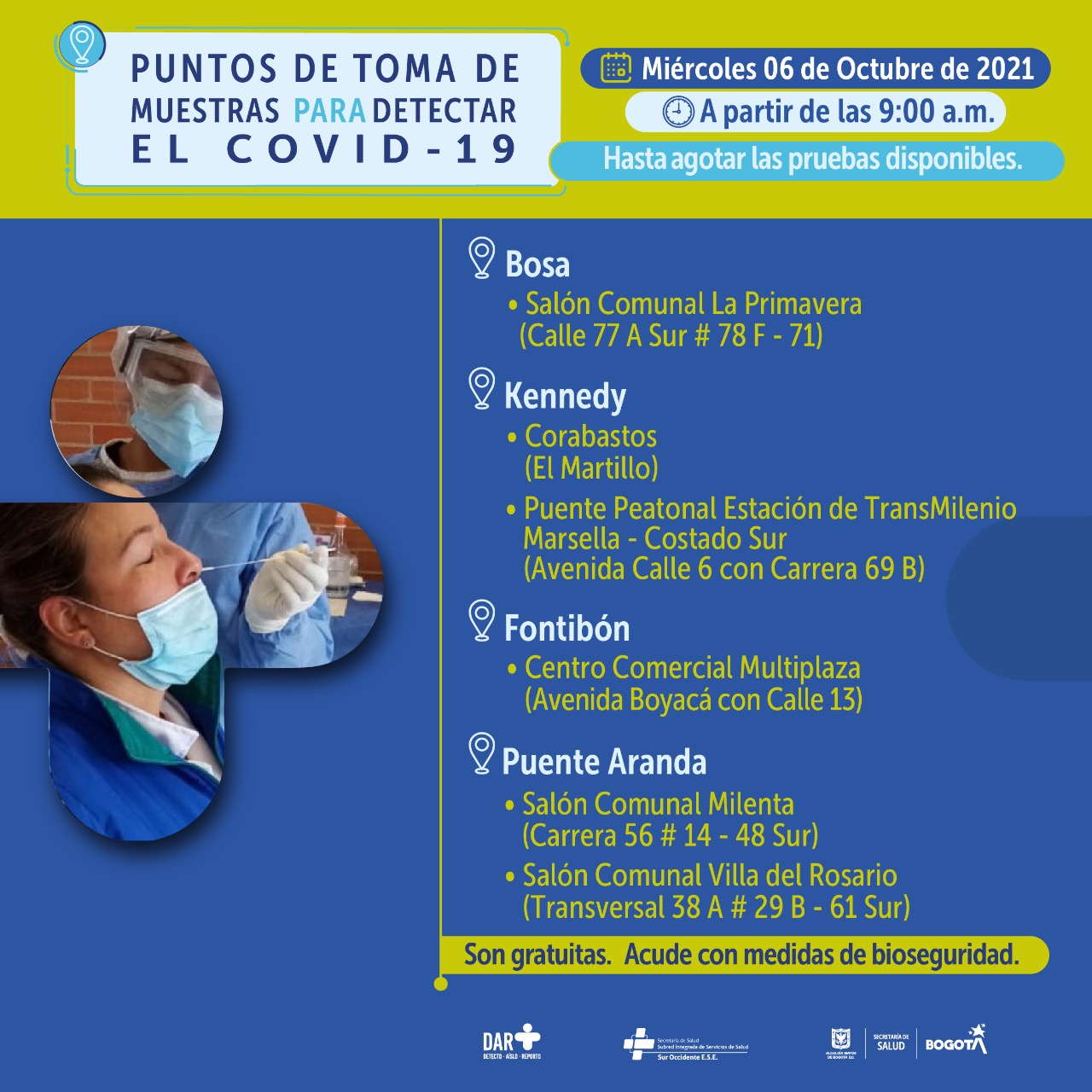 Pruebas covid 6 de Octubre