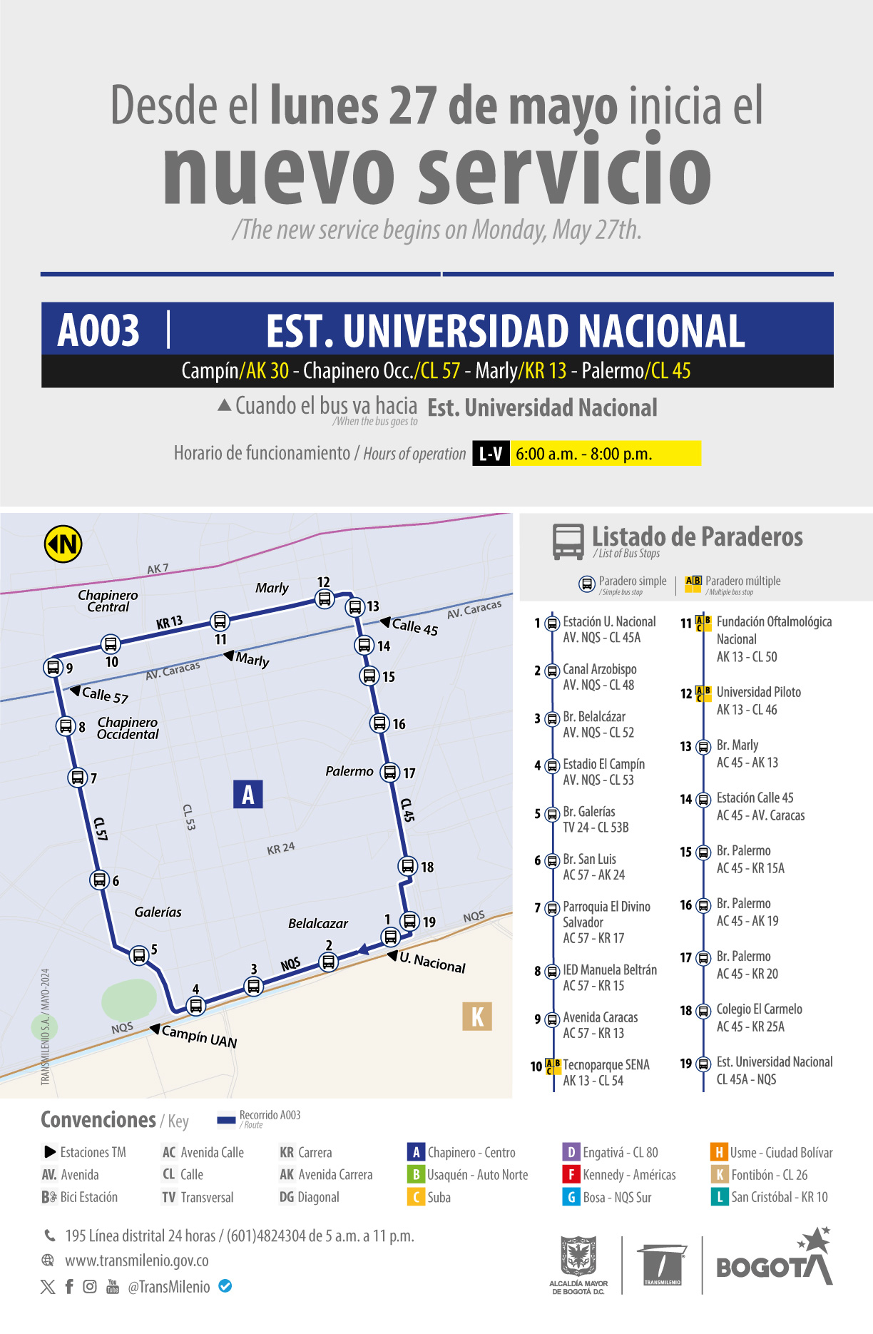 Cierre de estación Marly: ruta circular que ayudará a la movilidad