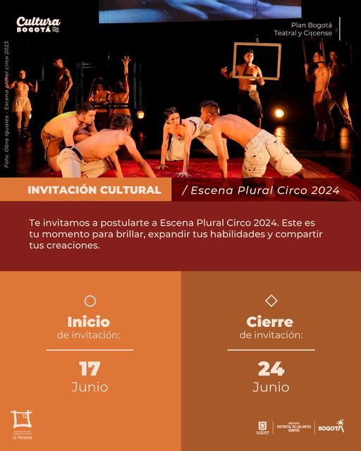 📣 ¡Señoras y señores, Niñas y niños! 🎪 Ya llegó Escena Plural Circo, una convocatoria para artistas de la escena circense de la ciudad que estén interesados en ampliar sus conocimientos y que a su vez, aporte a la creación de una nueva puesta en escena. 🤹🏻‍♂ Inscríbete visitando https://invitaciones.scrd.gov.co/verInvitacion/721 #BogotáTeatralYCircense