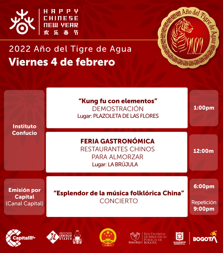 Programación Año Nuevo Chino Viernes 4 febrero 2022