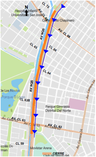 Movilidad: Cierre de un carril de la avenida NQS entre calles 60 y 70 