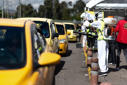 Acciones por la bioseguridad - FOTO: Prensa Secretaría de Movilidad