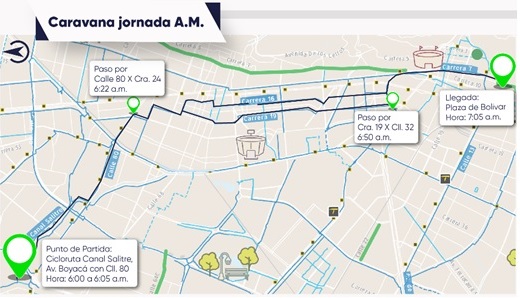 Onda Bici Segura: caravanas para ir al trabajo o al estudio en Bogotá