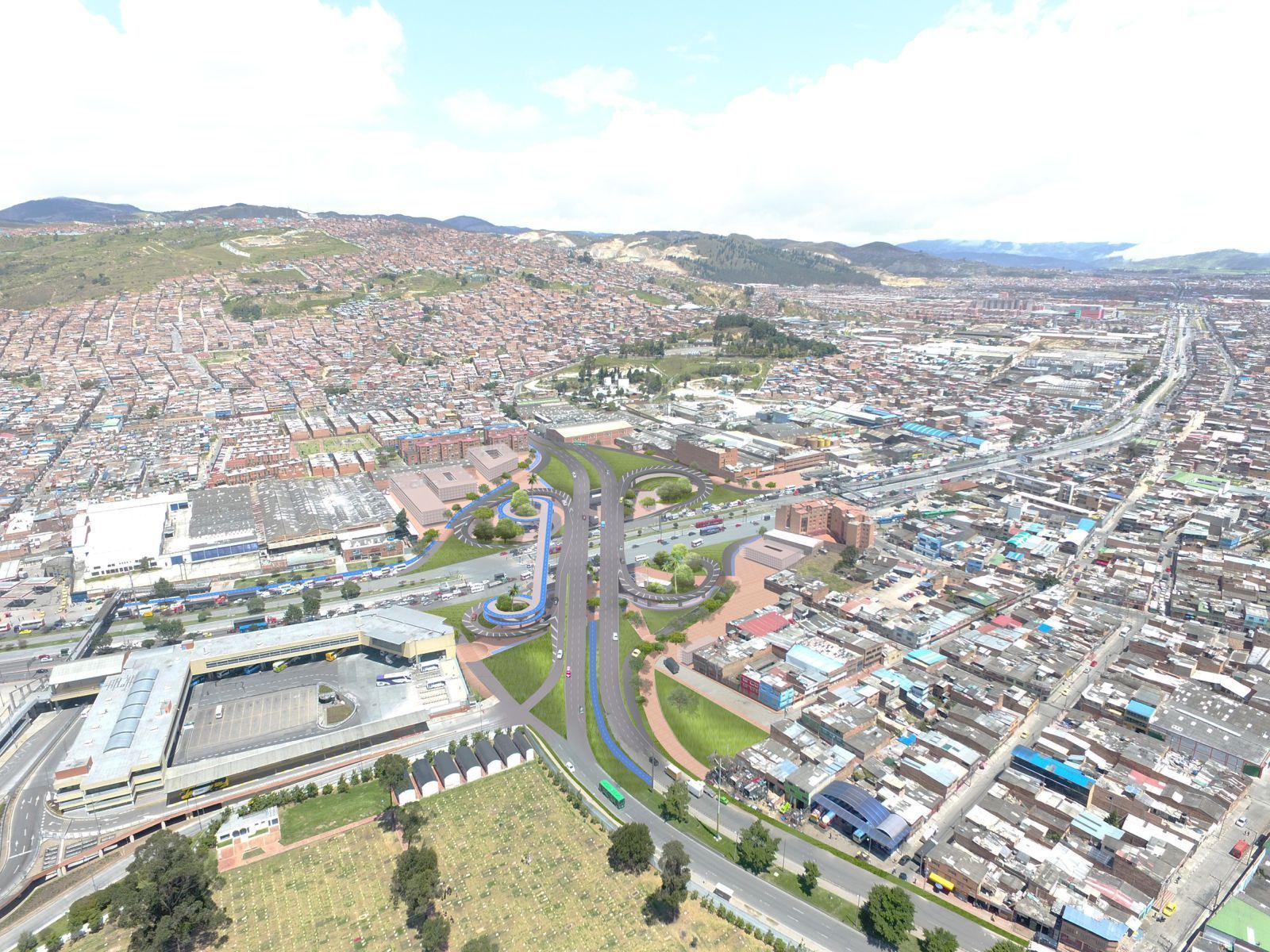 Qué contempla la intersección de la Autopista Sur con Avenida Bosa