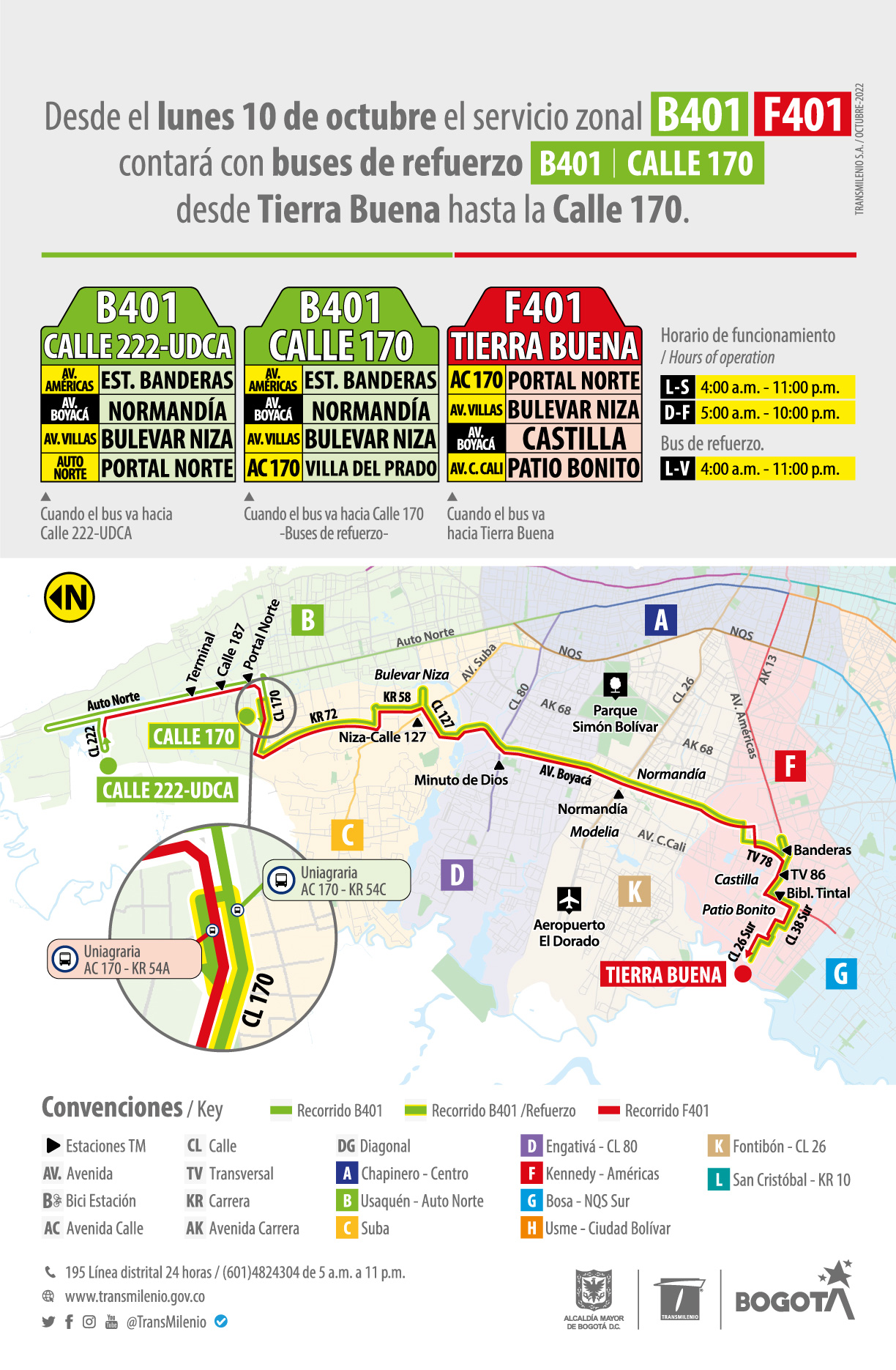 Lista de los nuevas servicios zonales que están rodando en Bogotá 