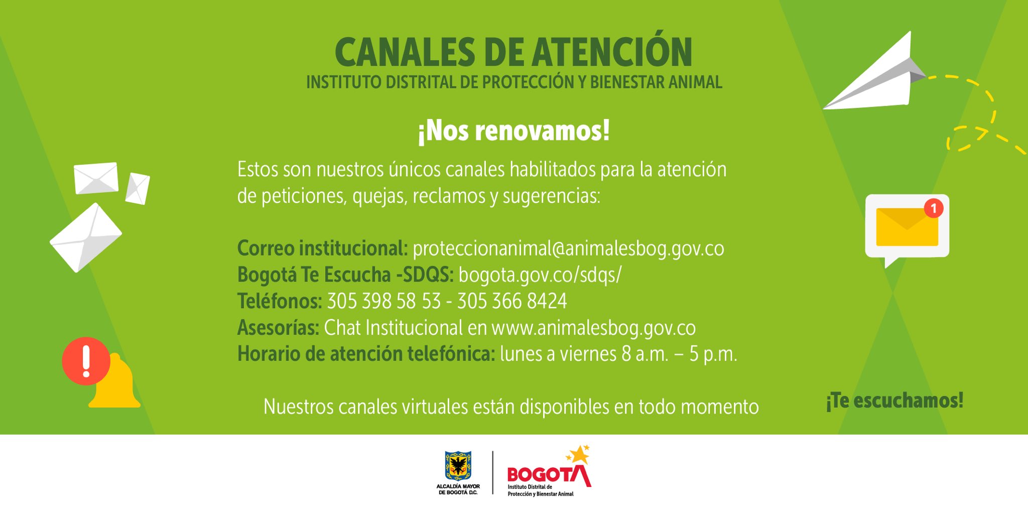 Canales de atención del IDPYBA