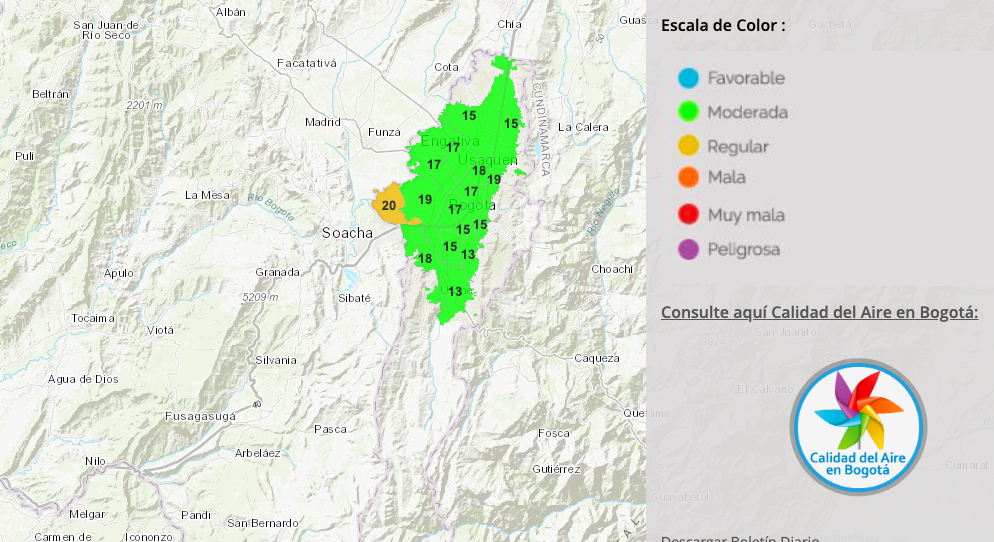 Pronóstico de calidad del aire para la mañana