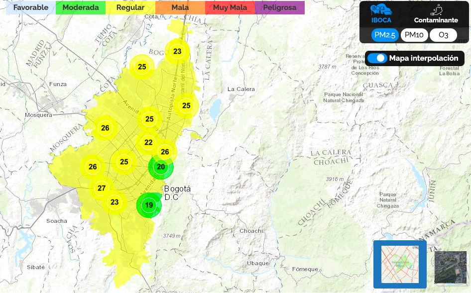 Captura del mapa del sistema Iboca