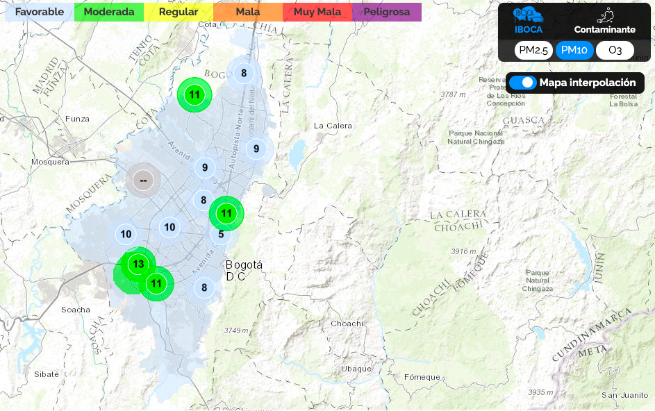 Captura del mapa del sistema Iboca