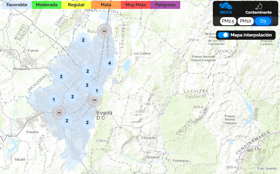 Captura del mapa del sistema iboca