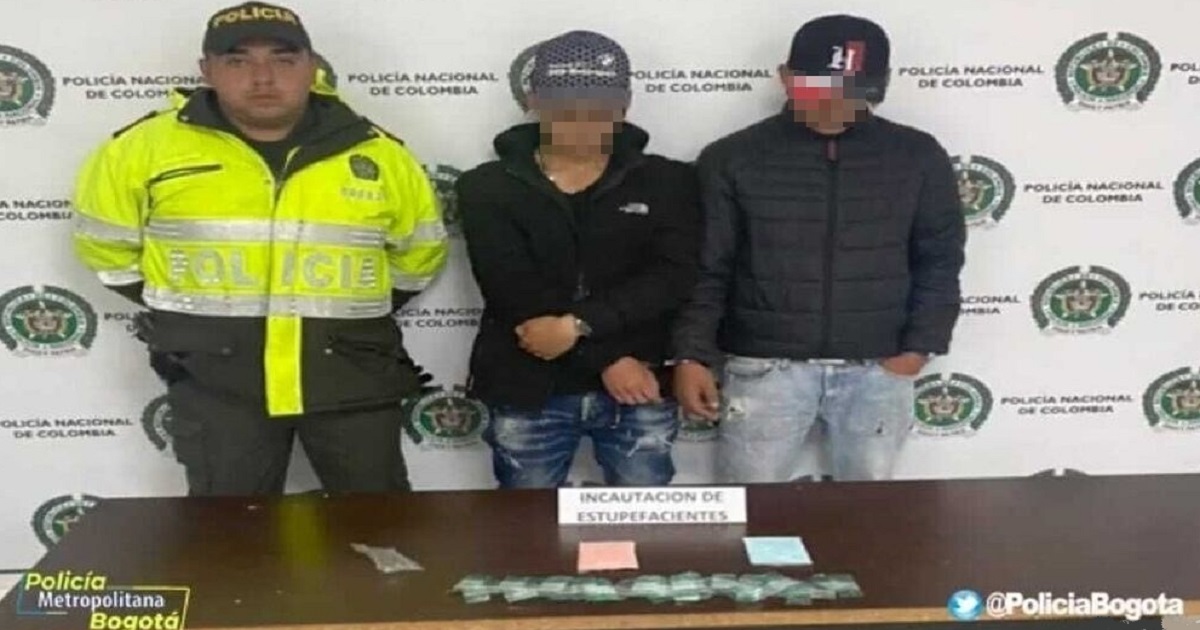 Dos jóvenes fueron capturados en el Codito - FOTO: Prensa Policía