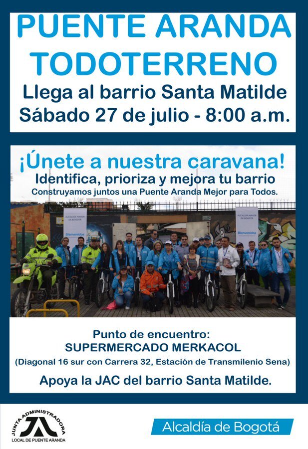 caravana de participación ciudadana en la localidad de Puente Aranda 