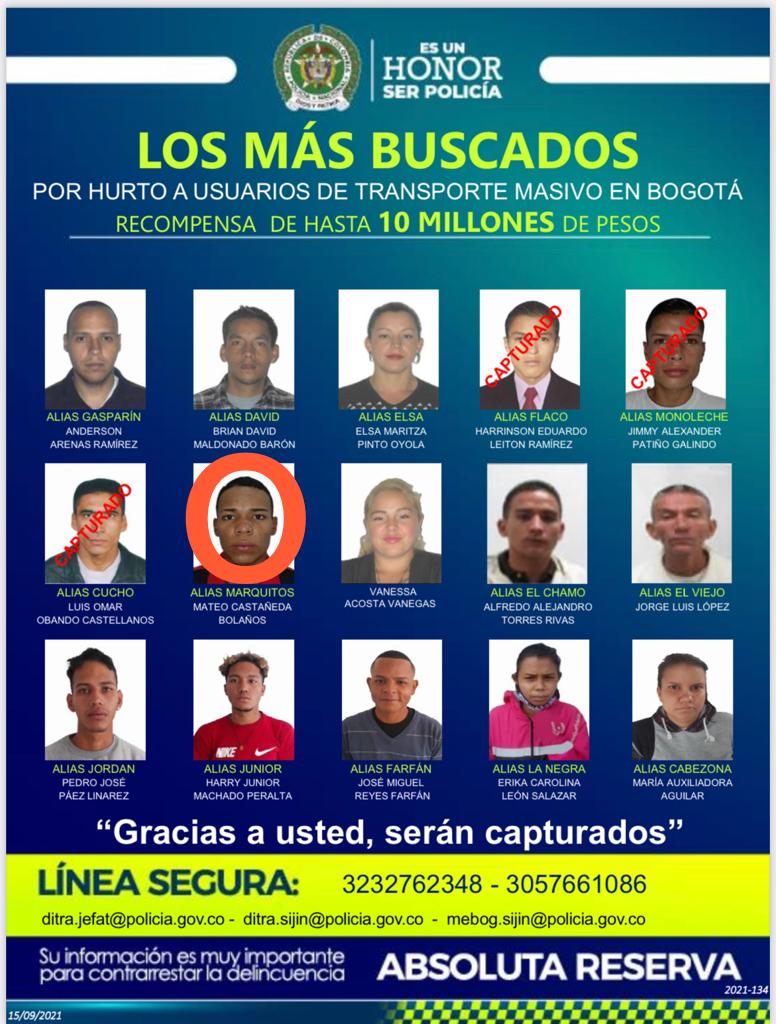 Cartel de los más buscados - FOTO: Prensa Mebog