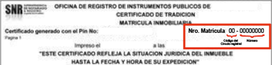 Certificado de Tradición