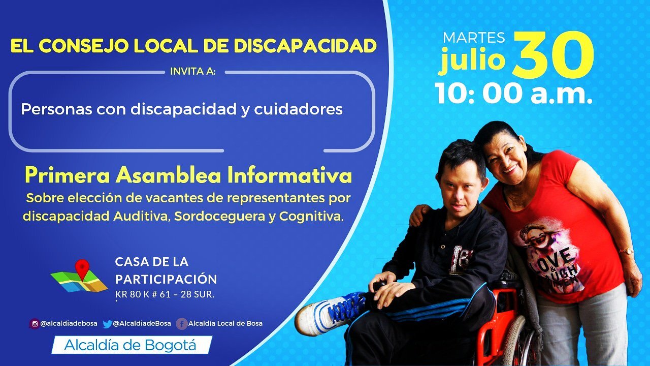 Asiste a la primera reunión informativa del Consejo Local de Discapacidad en Bosa