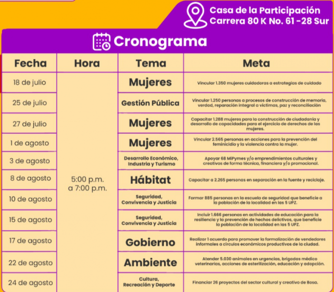 cronograma laboratorios cívicos