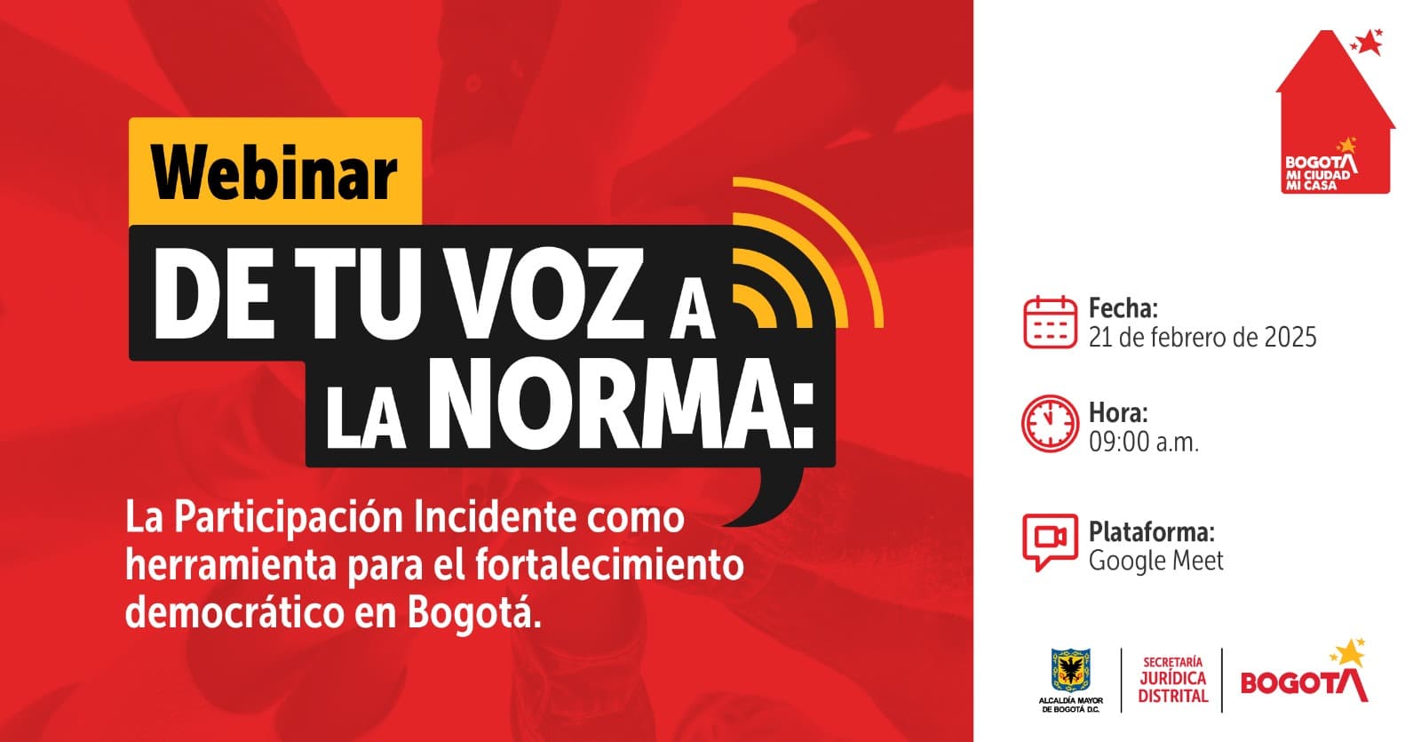 Webinar participación ciudadana en la creación de las normas de Bogotá