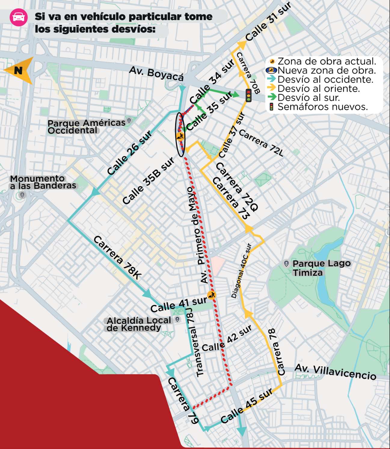 Obras Metro de Bogotá av Primero de Mayo entre calles 35b sur y 34 sur