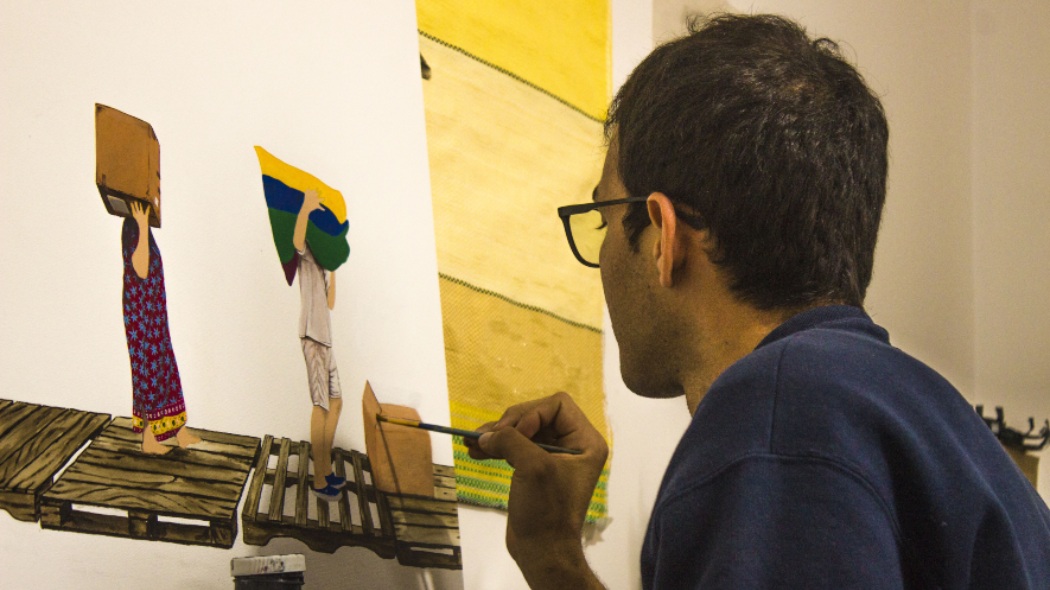 Didier pintando