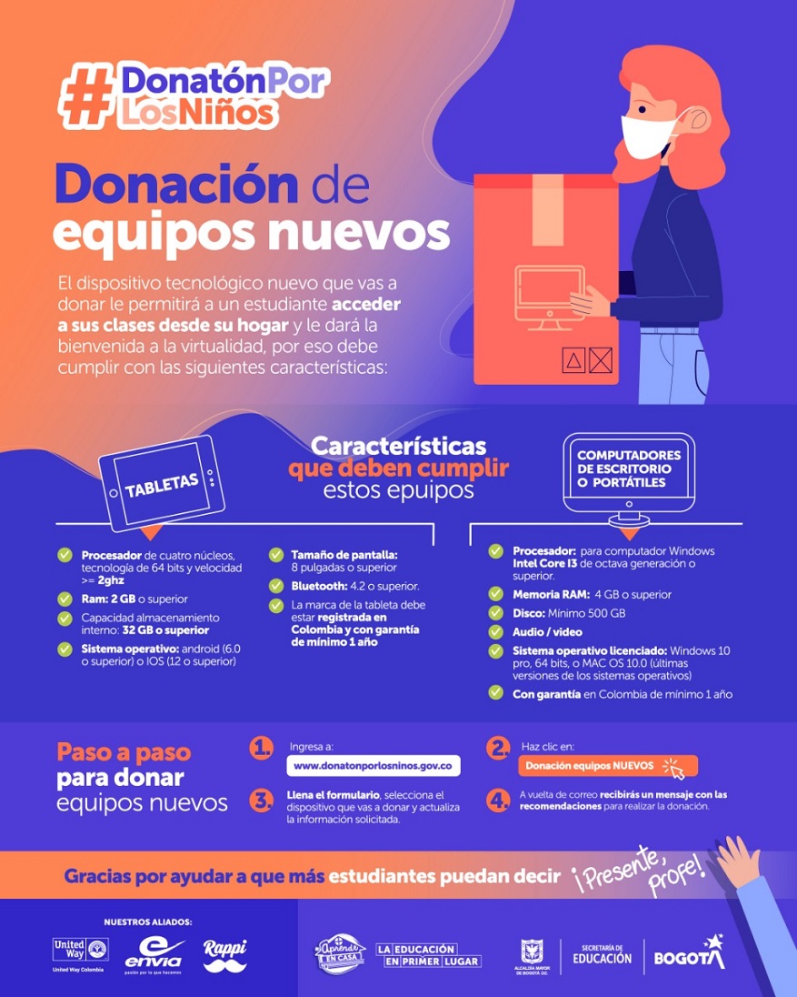 Donación equipos nuevos