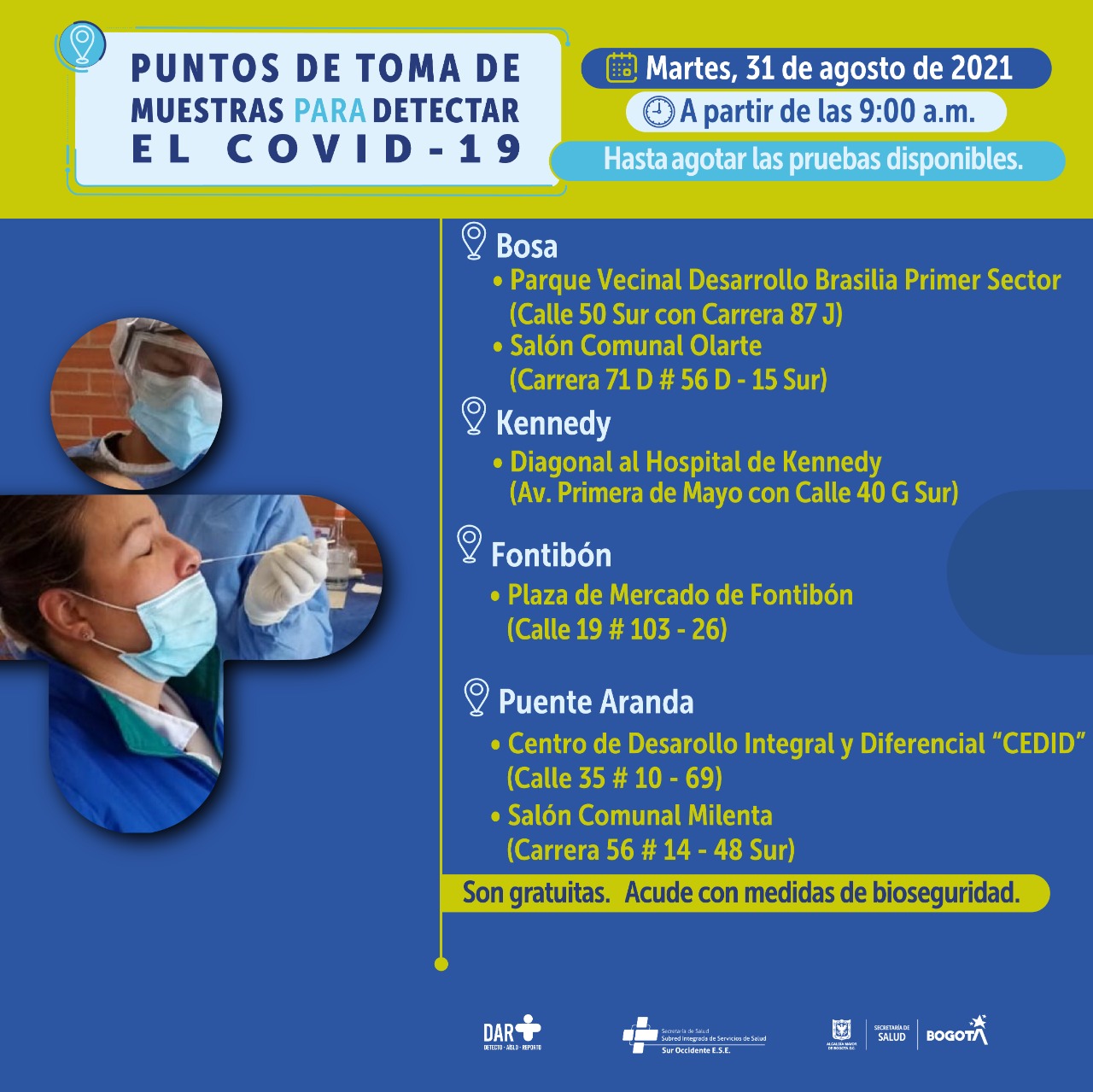 pruebas covid 30 de agosto