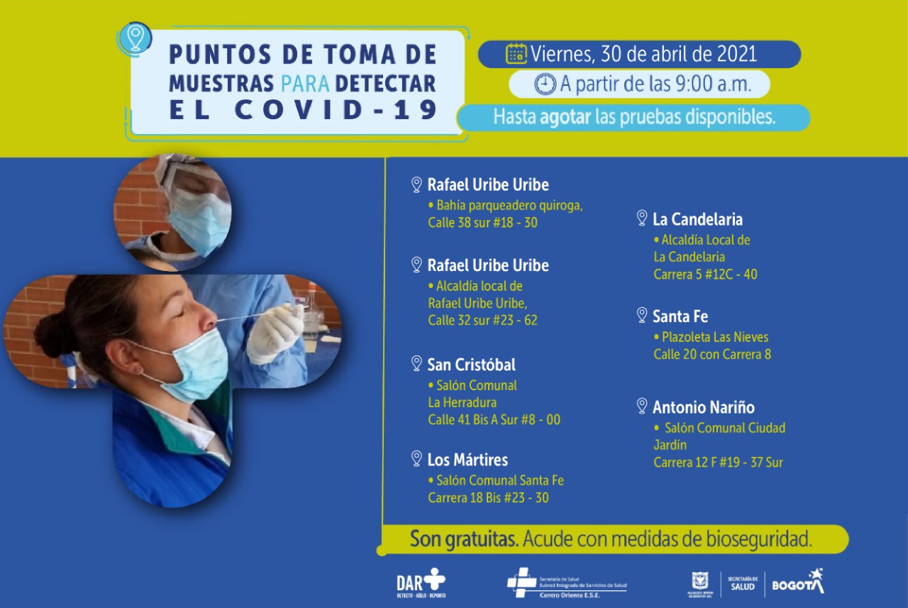 Puntos prueba COVID 30 DE ABRIL 