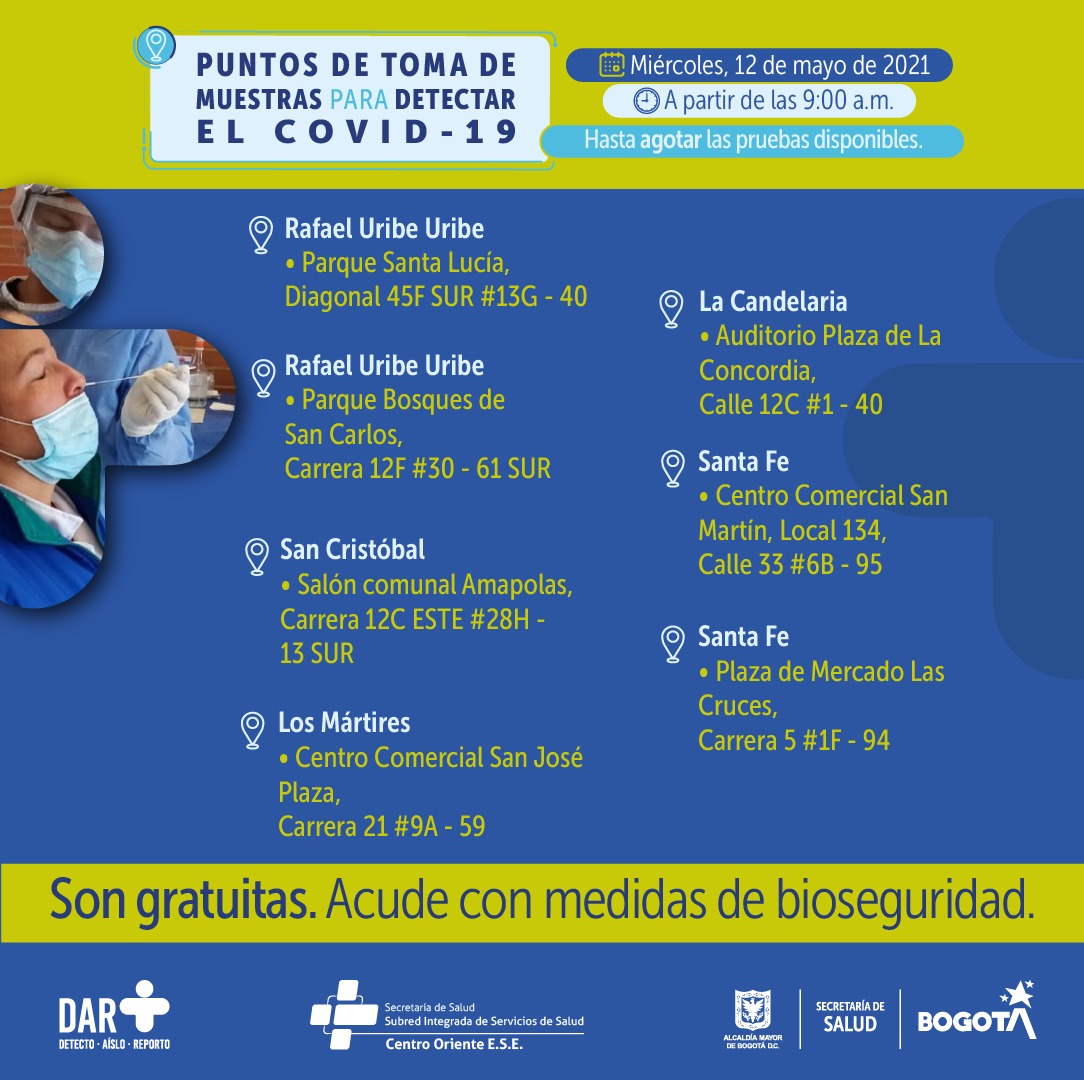 Puntos prueba COVID 12 de mayo