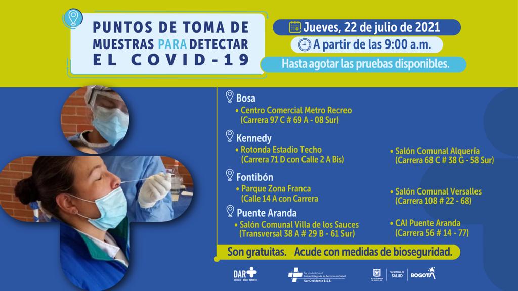 Pruebas COVID 22 de julio