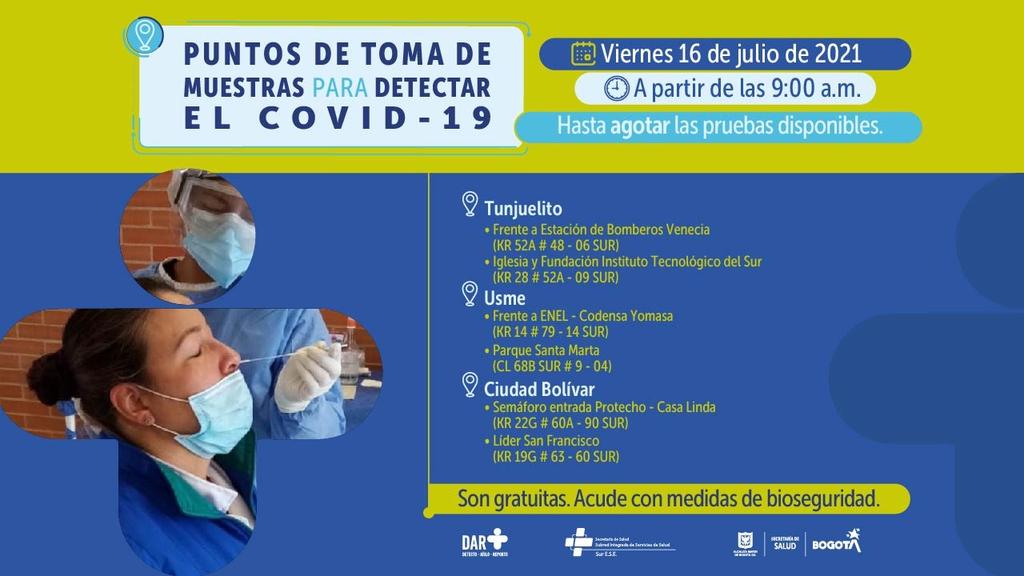 Pruebas COVID 16 de julio