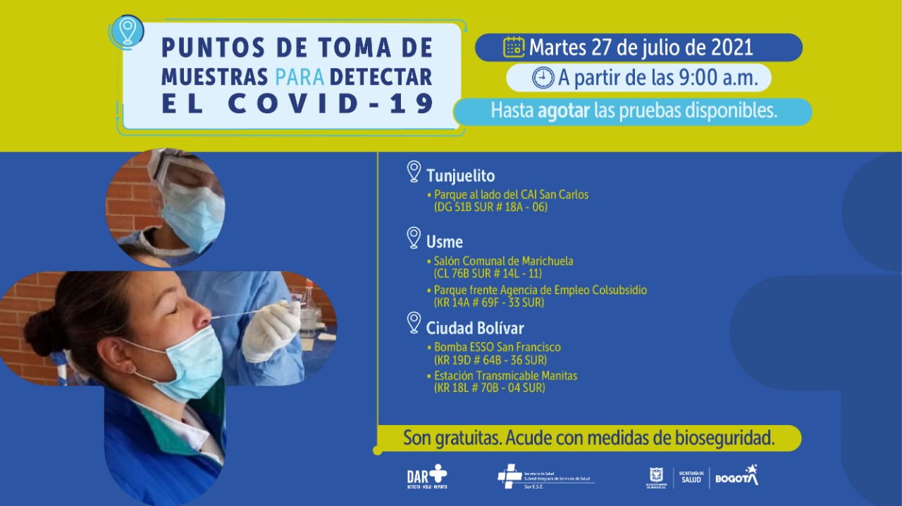 Pruebas COVID 27 de julio