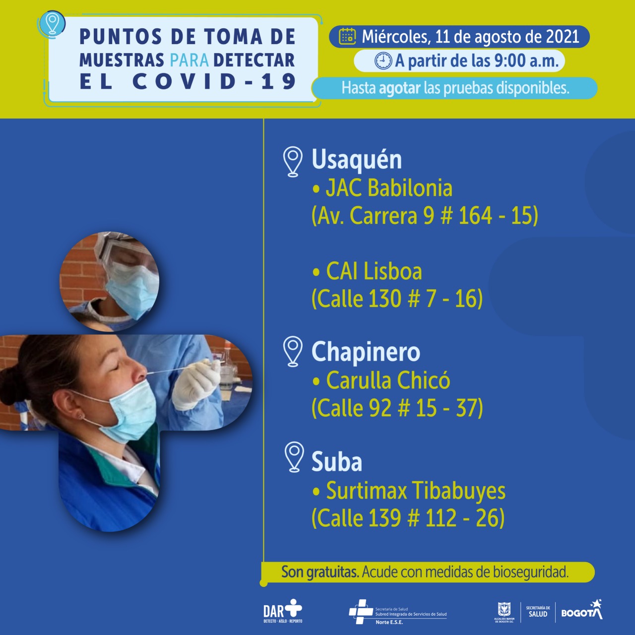 pruebas covid 11 de agosto