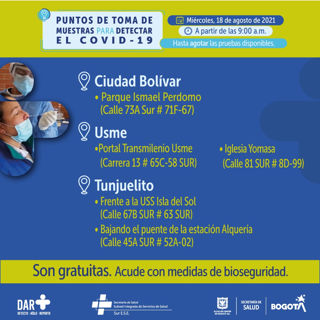 pruebas covid 18 de agosto