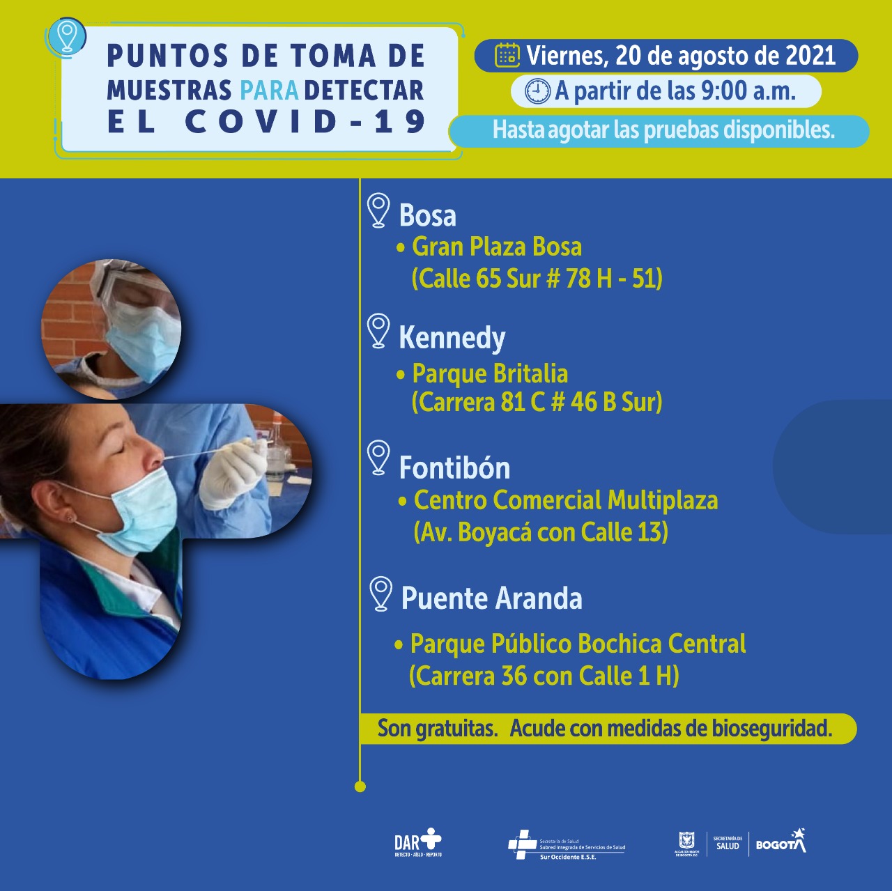 pruebas covid 20 de agosto