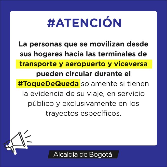 Toque de queda en Bogotá