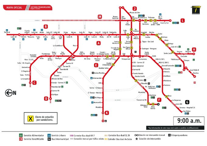 Habilitadas las estaciones de transmilenio 