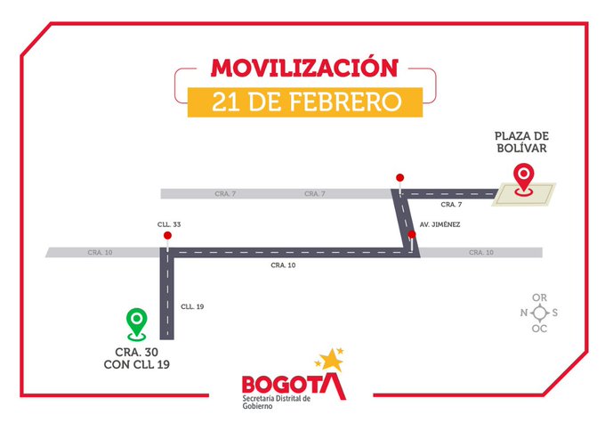 Rutas segunda jornada de movilizaciones 21 febrero 2020