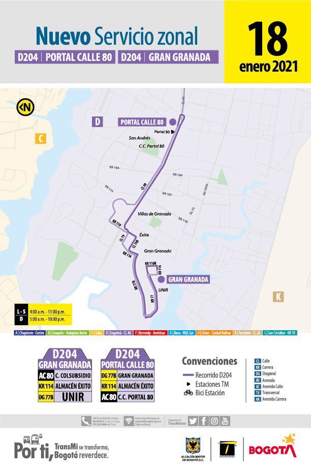 Mapa de la ruta D204 