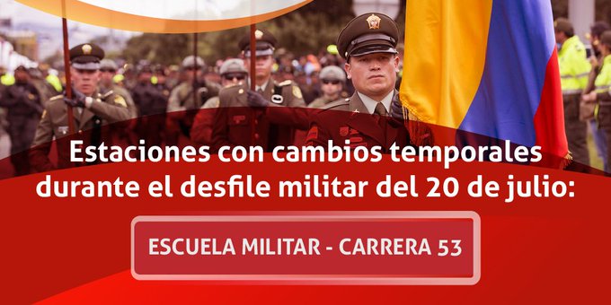 Estaciones de Transmilenio cerradas por desfile militar