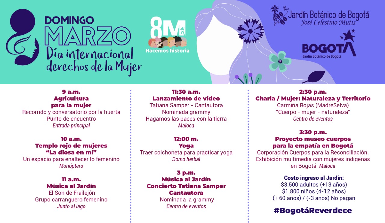 Actividades del día de la mujer 2020 en el jardin botanico de bogota