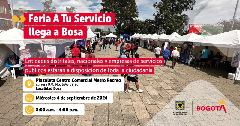 ¡Alista tus documentos! ‘Feria a tu Servicio’ llega a Bosa este 4 de septiembre