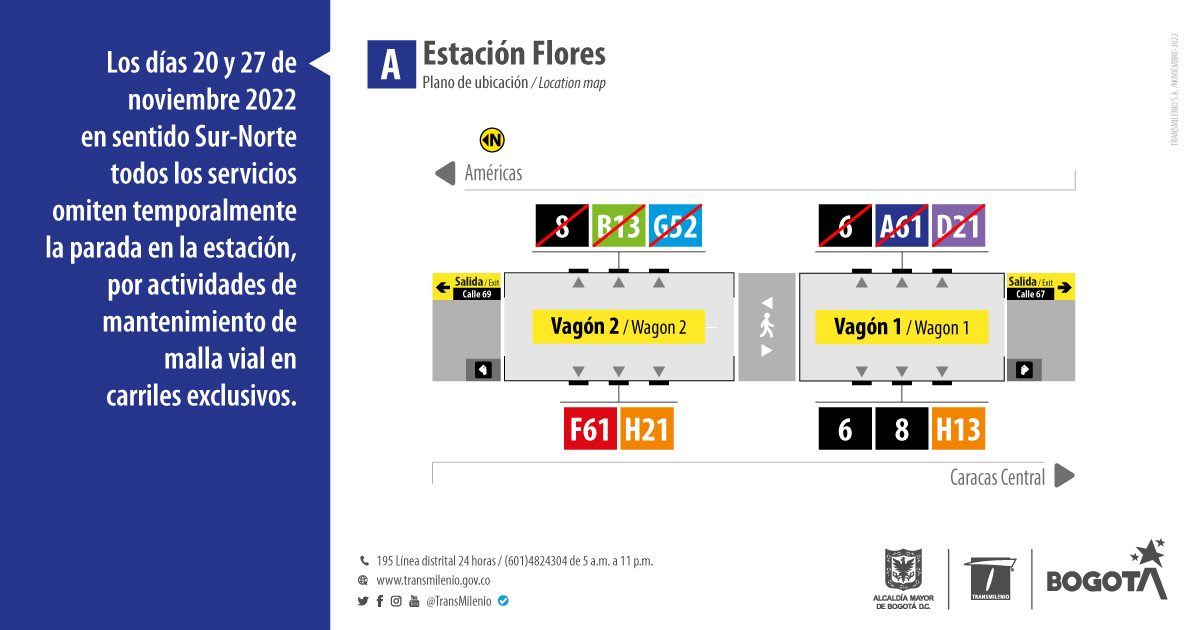 Estación Flores modifica su funcionamiento por arreglos en malla vial