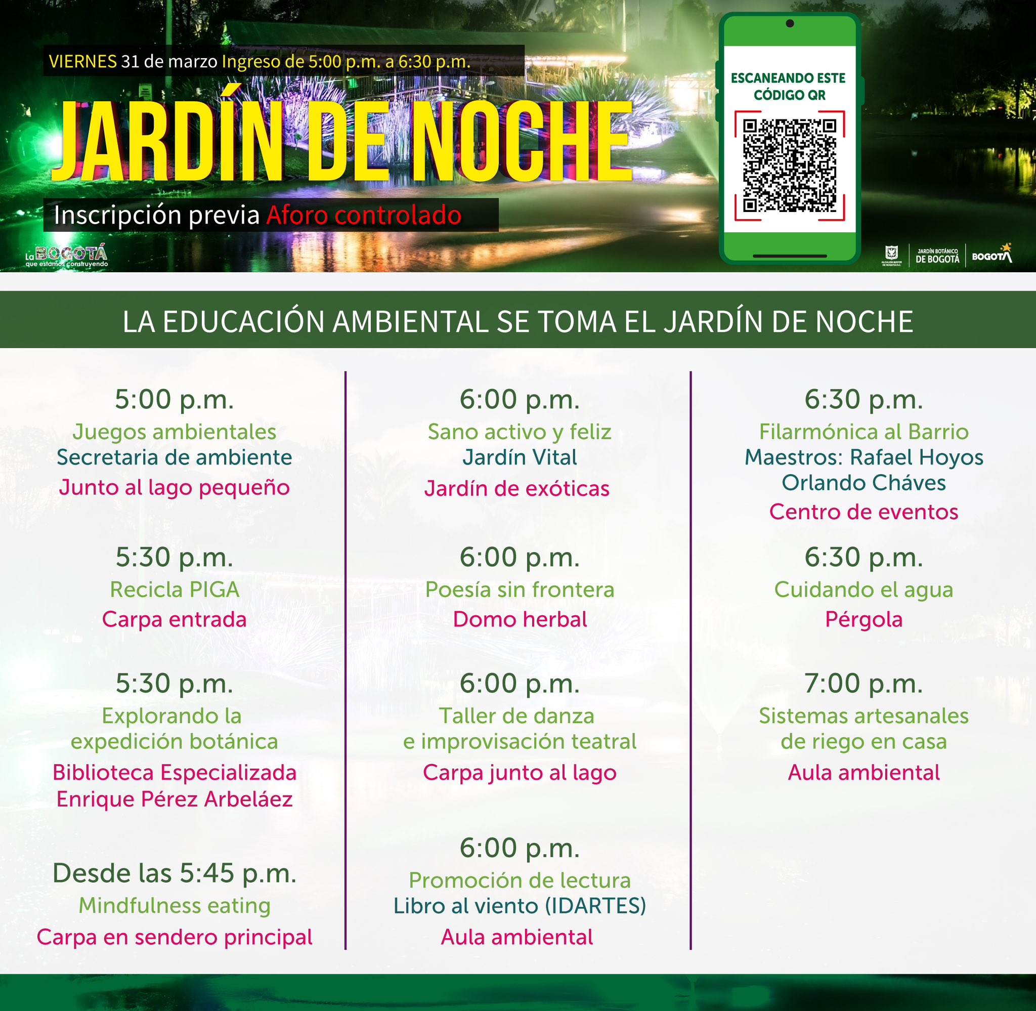 Jardín de noche