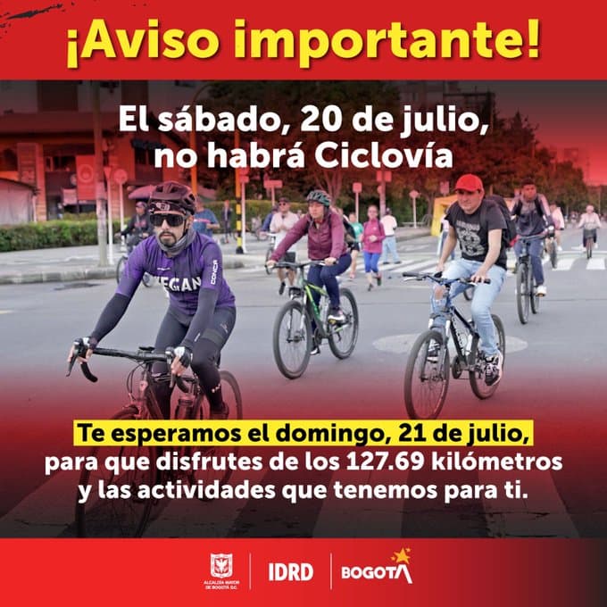 CICLOVÍA 20 DE JULIO 