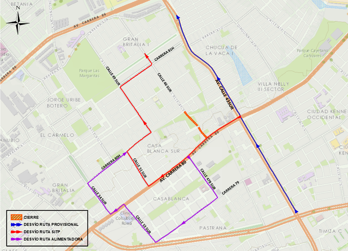 Mapa No 3. Recorridos Transporte Público